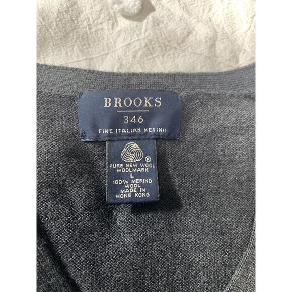 Brooks 346 Men's Pullover Sweater 100% Merino Wool Size Large Grandpacore Career - Picture 5 of 7